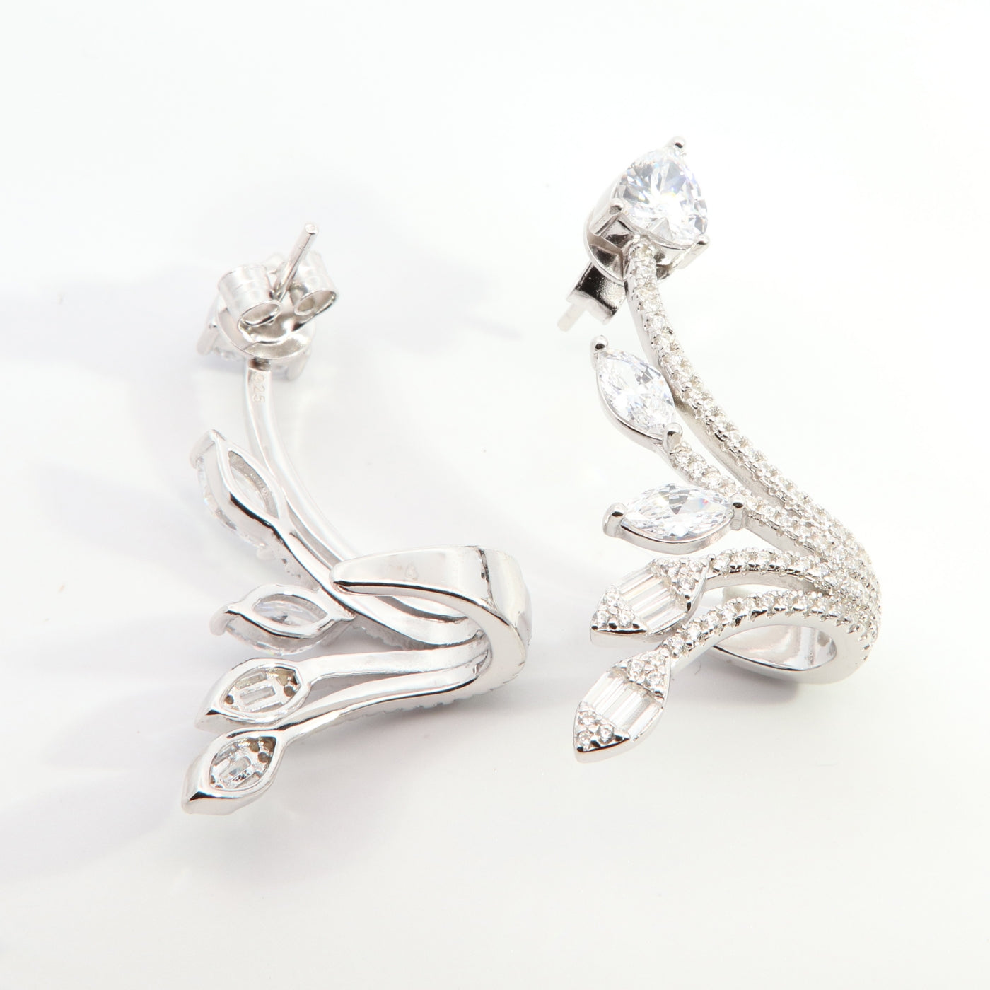Silver CZ Winged Stud Earrings - John Ross Jewellers