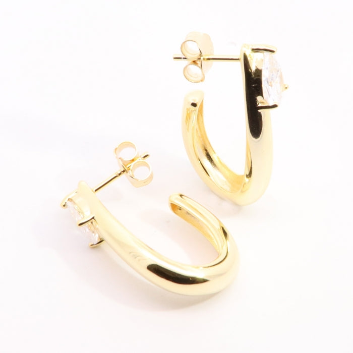 Sunshine Pear CZ Hoop Earrings - John Ross Jewellers
