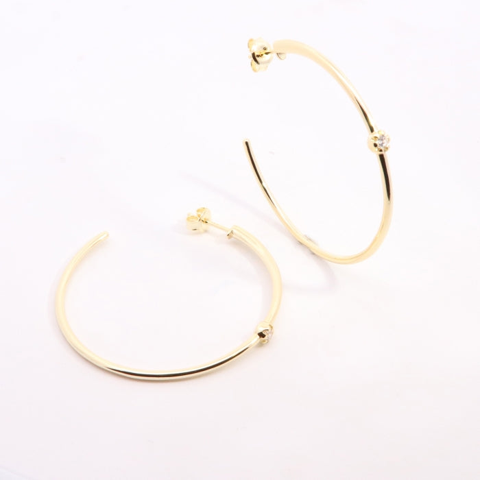 Sunshine Maxi Hoop Earrings | CZ