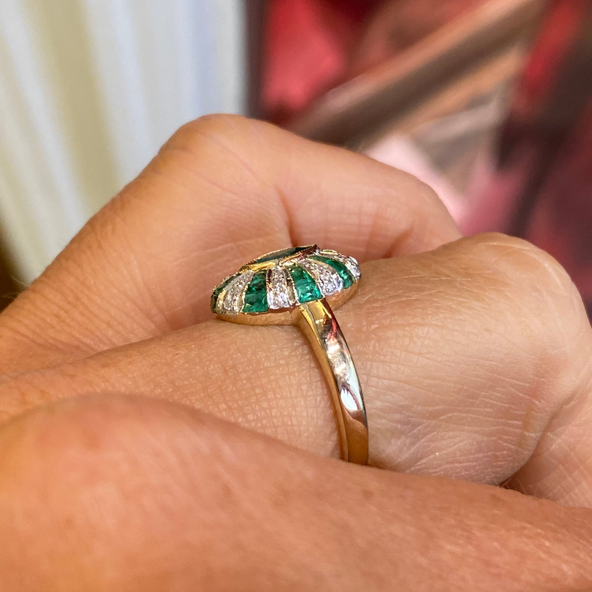 9ct Gold Emerald & Diamond Ring - John Ross Jewellers