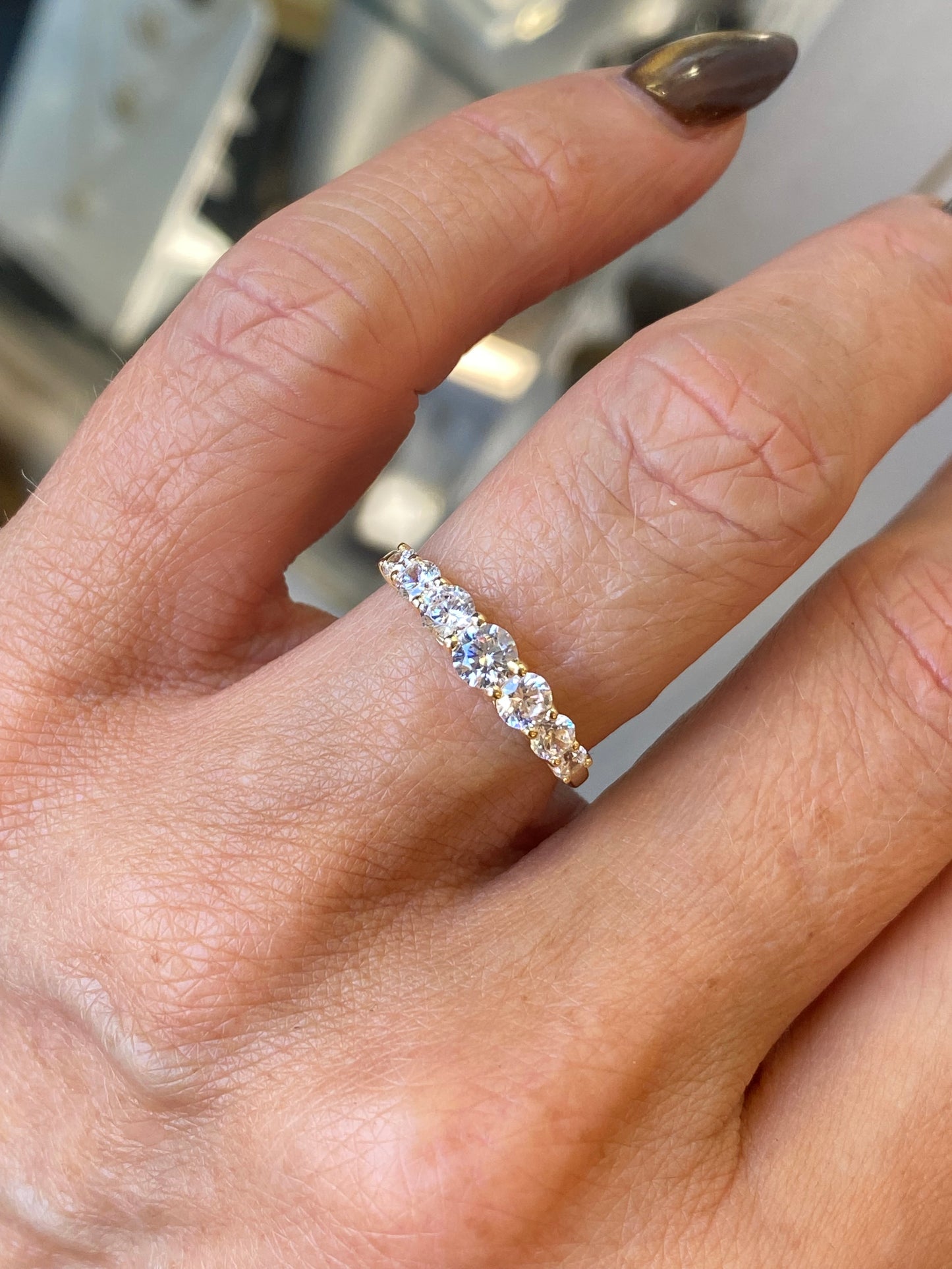 9ct Gold Graduated Eternity Ring - CZ - John Ross Jewellers