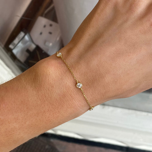 18ct Gold 0.76ct Diamond By The Yard Bracelet - John Ross Jewellers