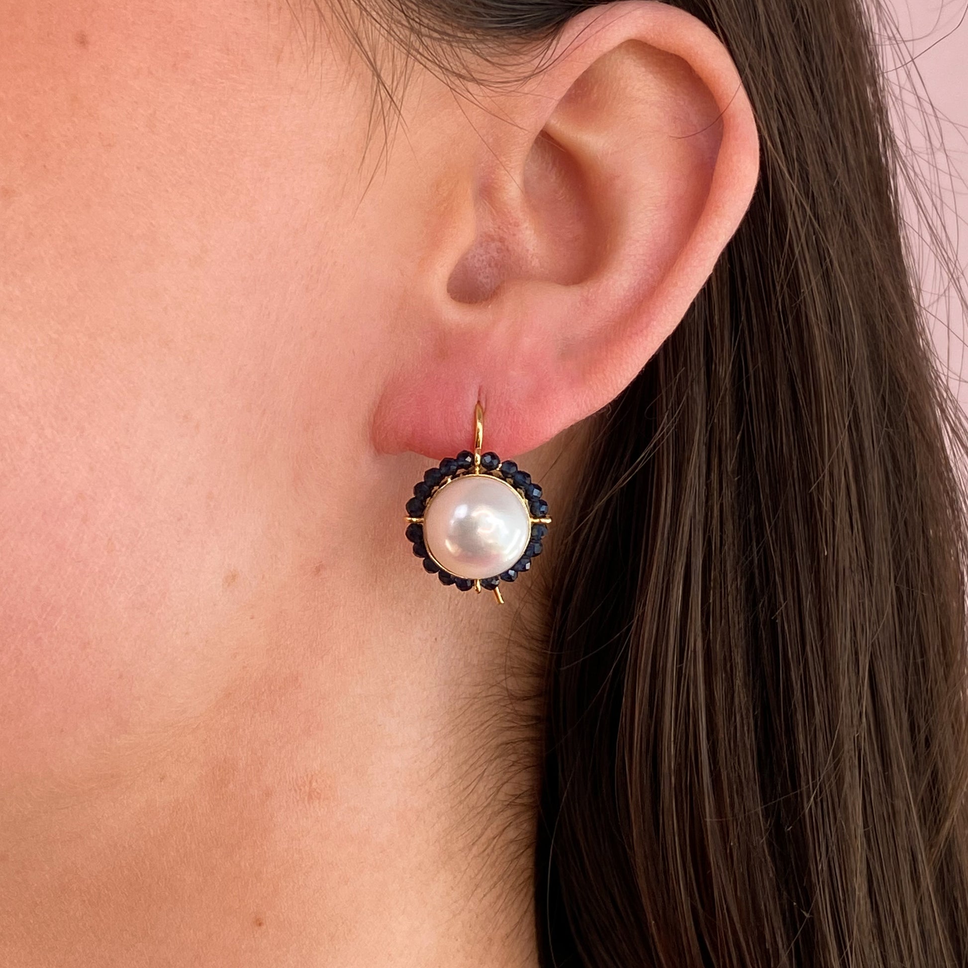 Baroque Pearl & Crystal Drop Earrings | Black - John Ross Jewellers