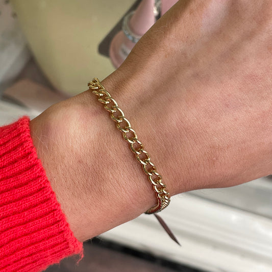 9ct Gold Charm Bracelet with Padlock