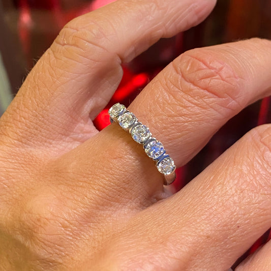 Platinum 1.18ct Five Stone Diamond Eternity Ring