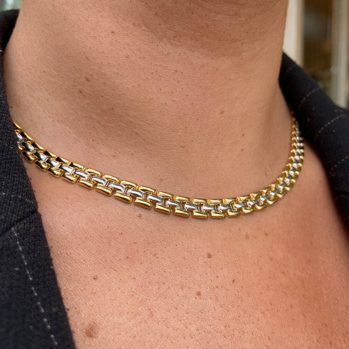 Sunshine Two Tone Panther Necklace | 44cm