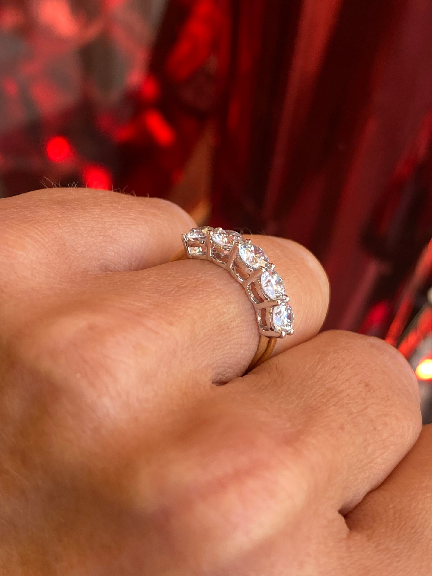 18ct Gold Five Stone Lab Eternity Ring | 2.01ct