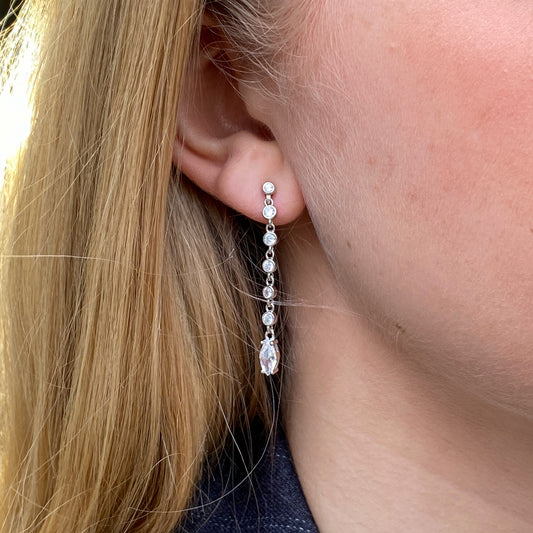 Silver Naomi Drop Earrings - John Ross Jewellers