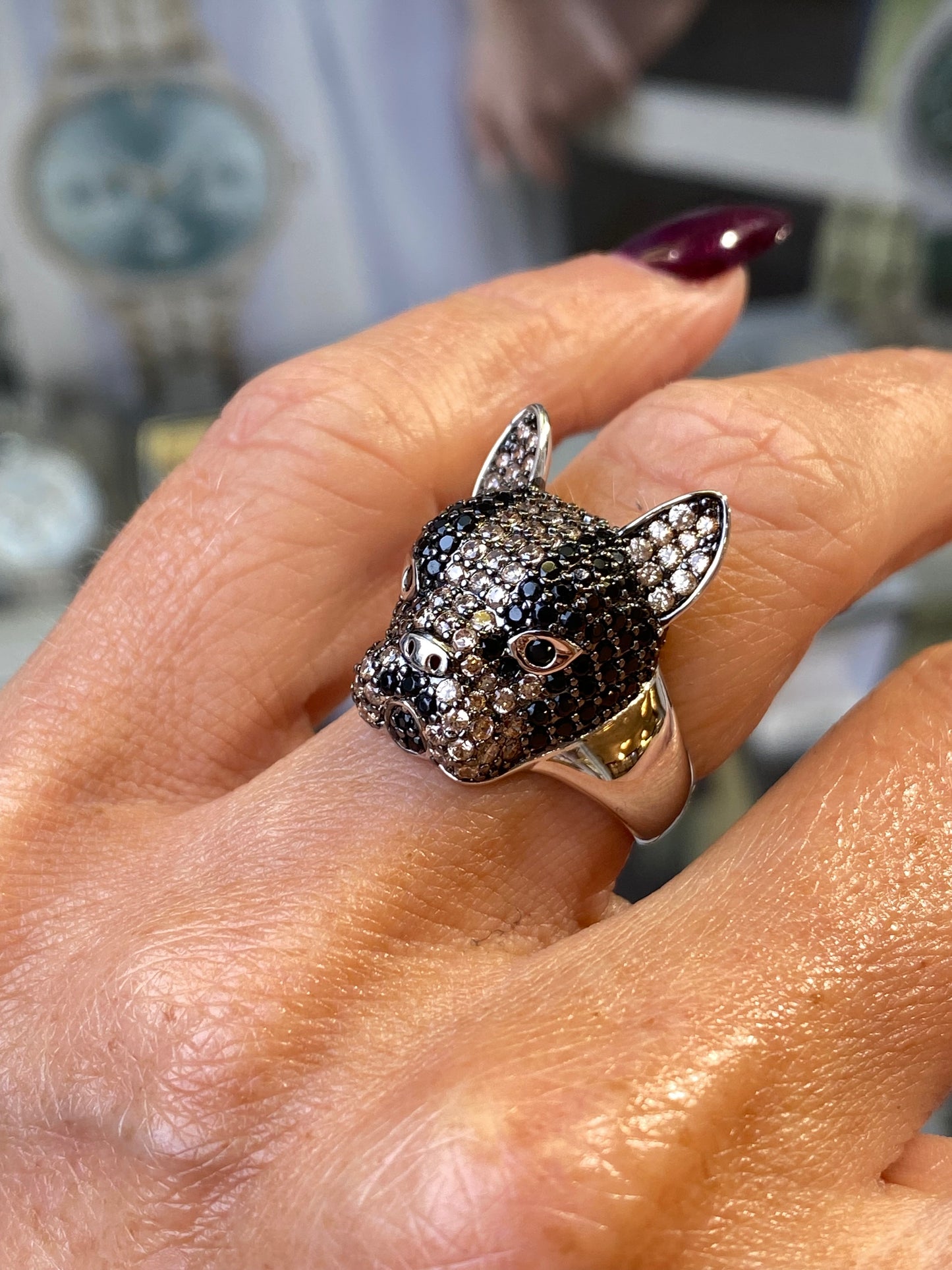 REBECCA Urban Jungle | French Bulldog Ring - John Ross Jewellers