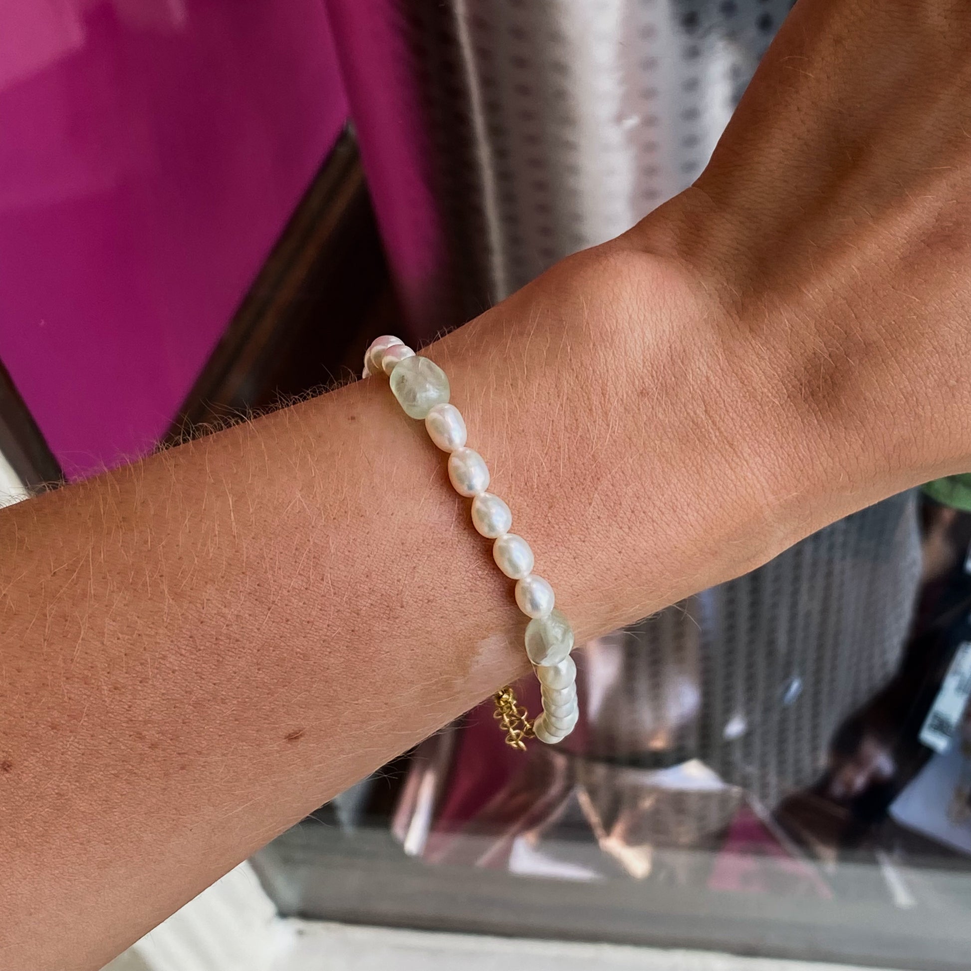 Pearl & Green Quartz Bracelet - John Ross Jewellers