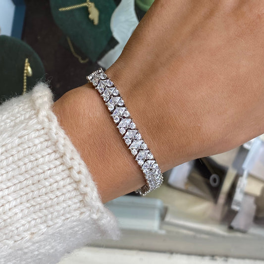 Silver CZ Tennis Bracelet | 18cm