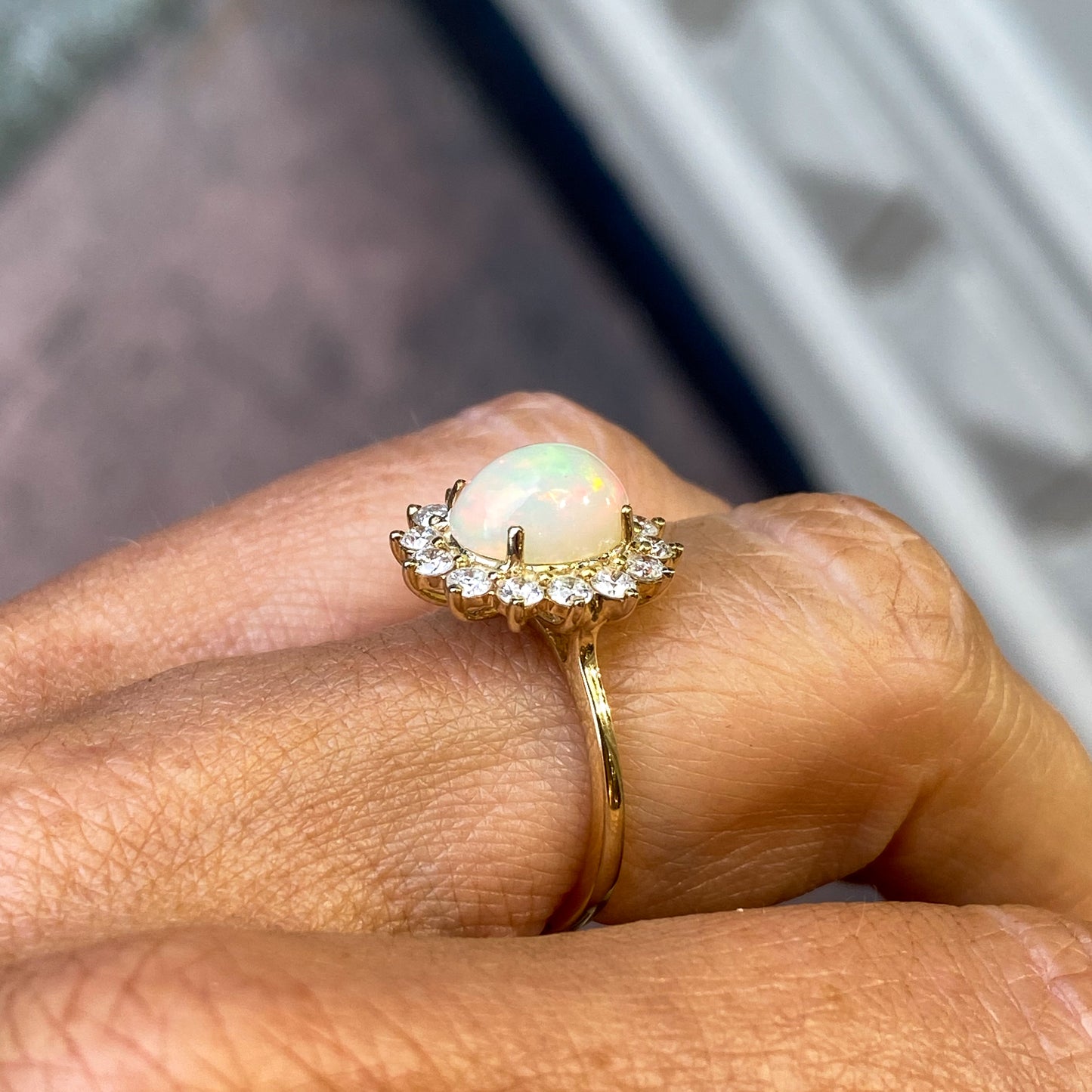 9ct Gold Gem Opal & Diamond Ring - John Ross Jewellers