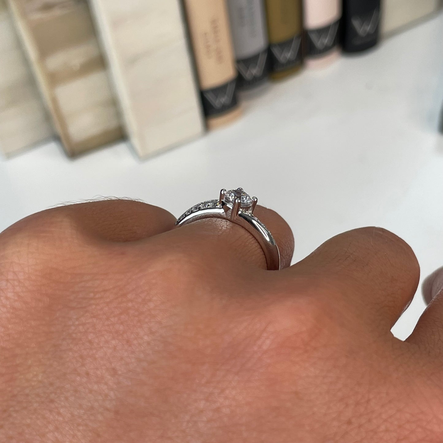 Silver CZ Twist Solitaire Ring - John Ross Jewellers