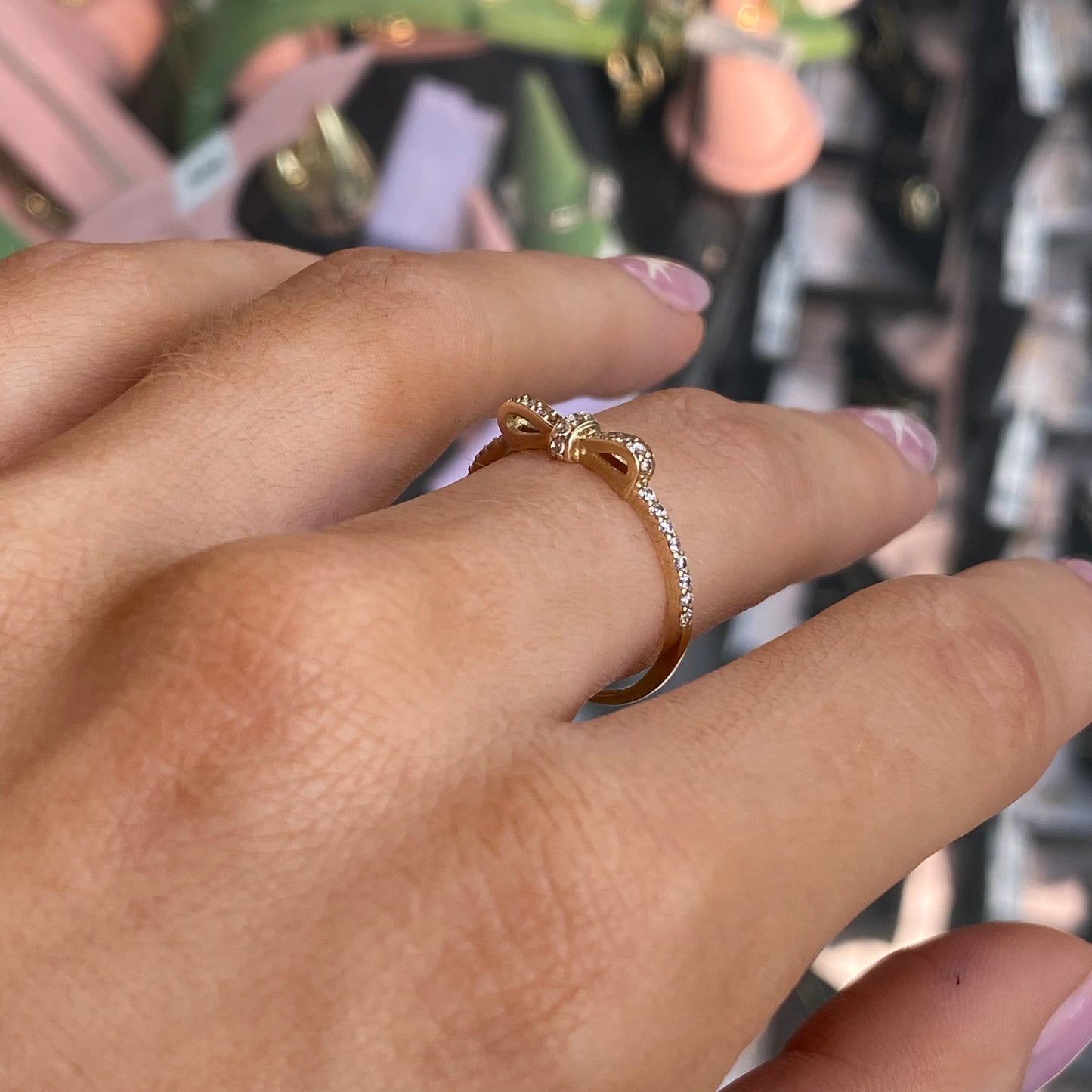 9ct Gold CZ Bow Ring - John Ross Jewellers