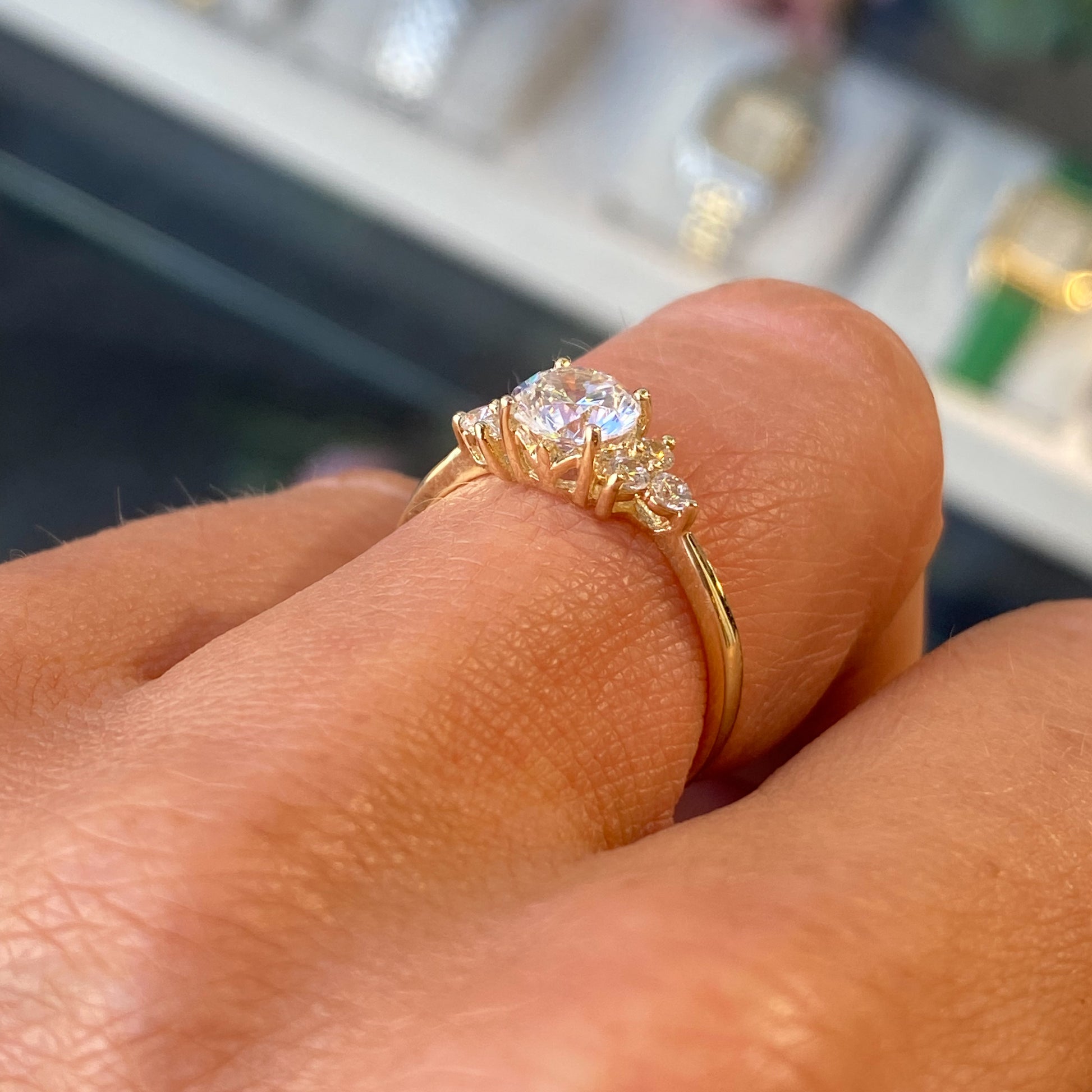 9ct Gold Trinity CZ Solitaire Ring - John Ross Jewellers