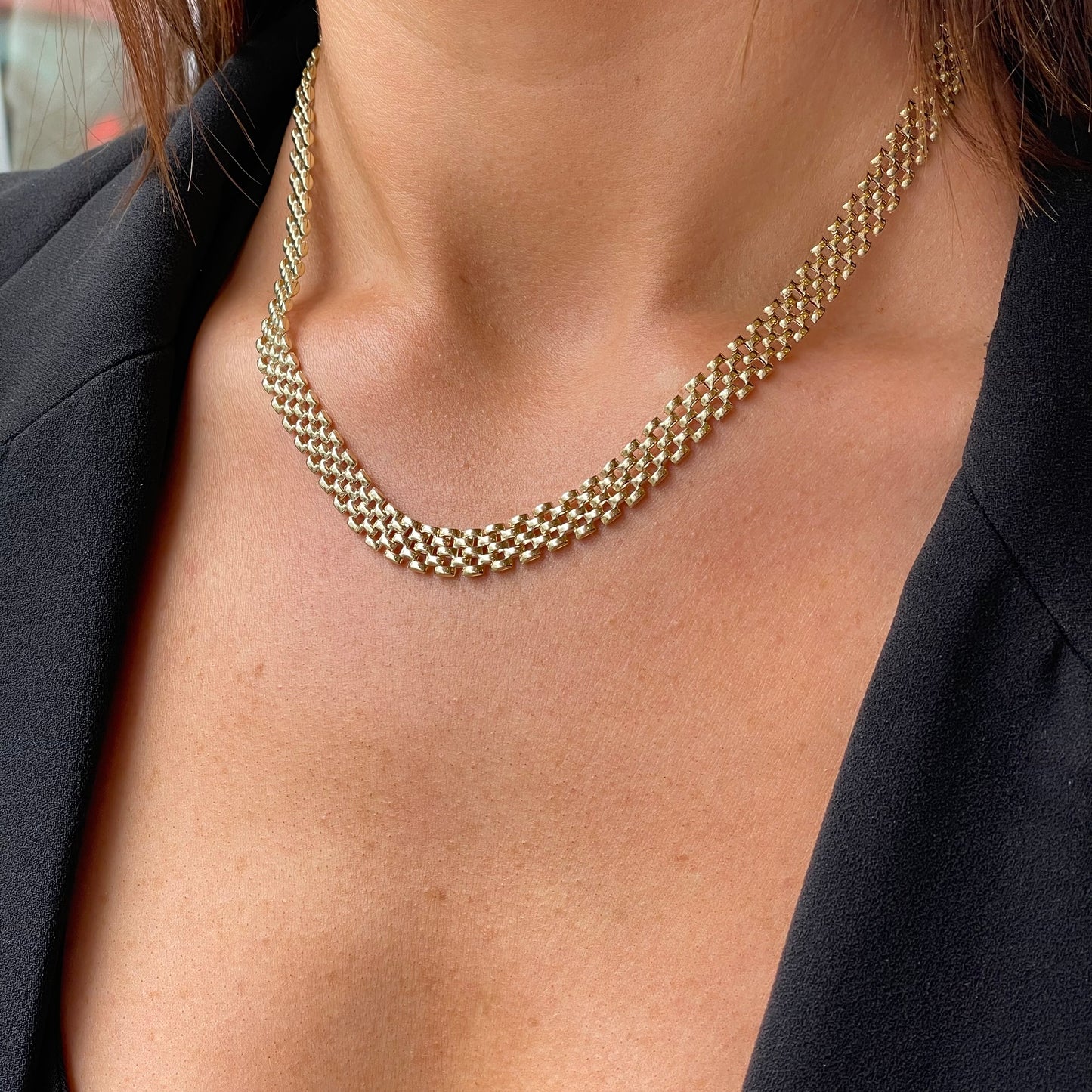 9ct Gold Panther Necklace | 46cm - John Ross Jewellers