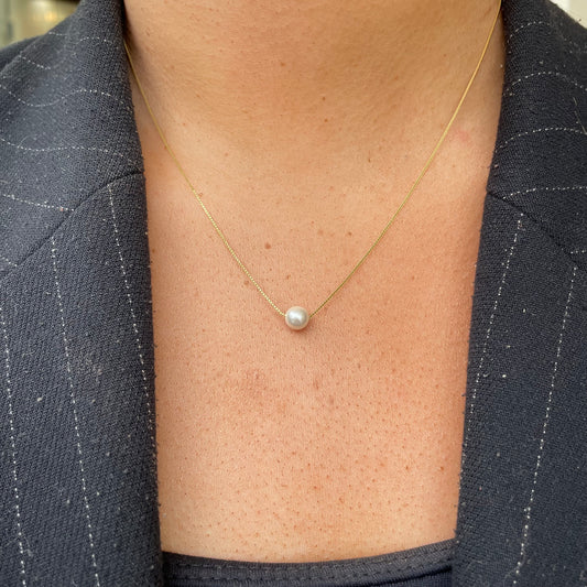 Sunshine Pearl Slider Necklace | 6mm