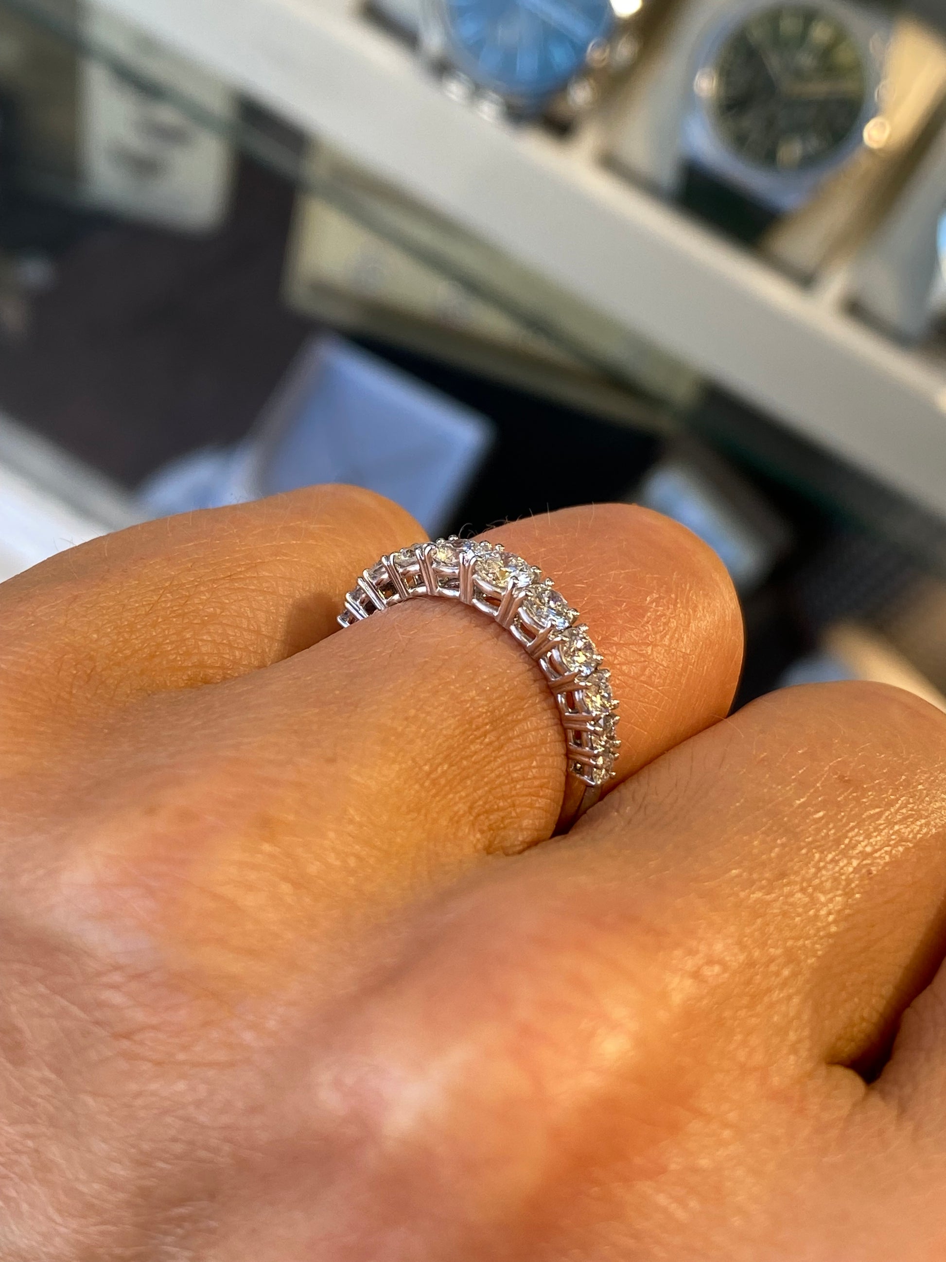 18ct White Gold Graduated Diamond Eternity Ring | 1.04ct - John Ross Jewellers