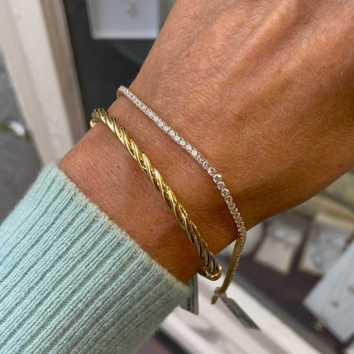 9ct Gold Braided Bangle - John Ross Jewellers