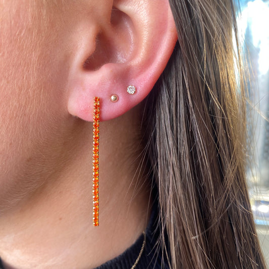 Sunshine Orange CZ Tennis Drop Earrings - John Ross Jewellers
