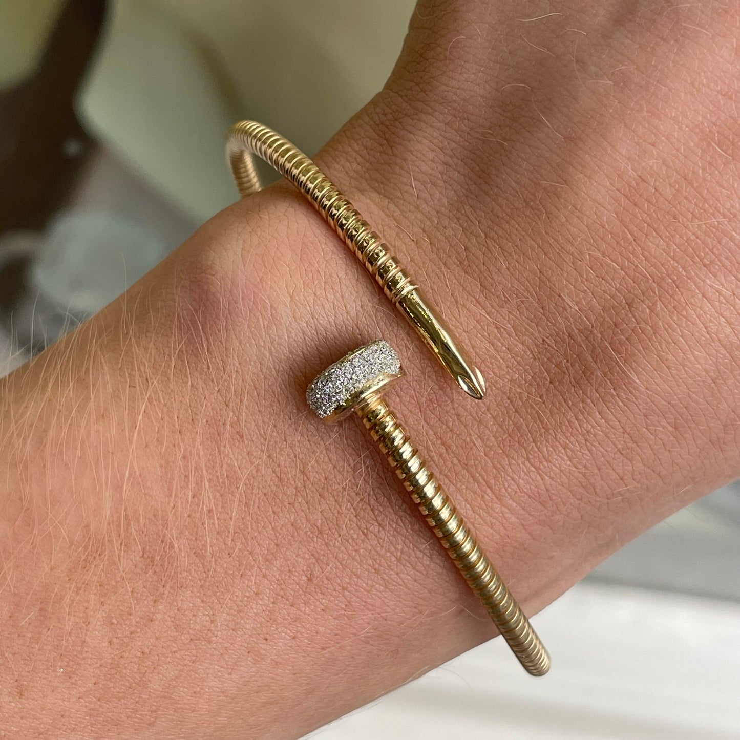 REBECCA Nail Detail Diamond Dust Cuff