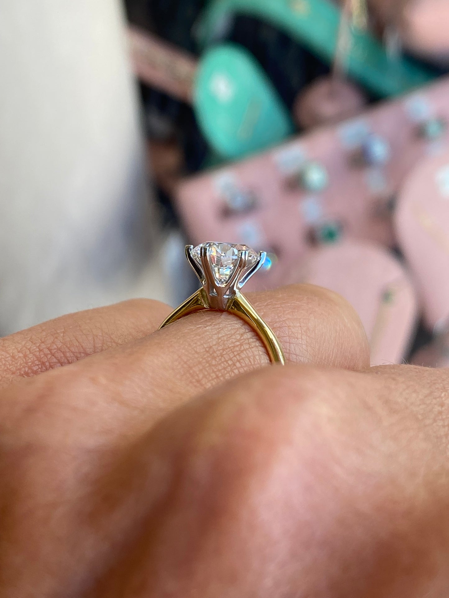 18ct gold solitaire engagement ring with a 2.02ct certified lab diamond, featuring a classic design from Domino.