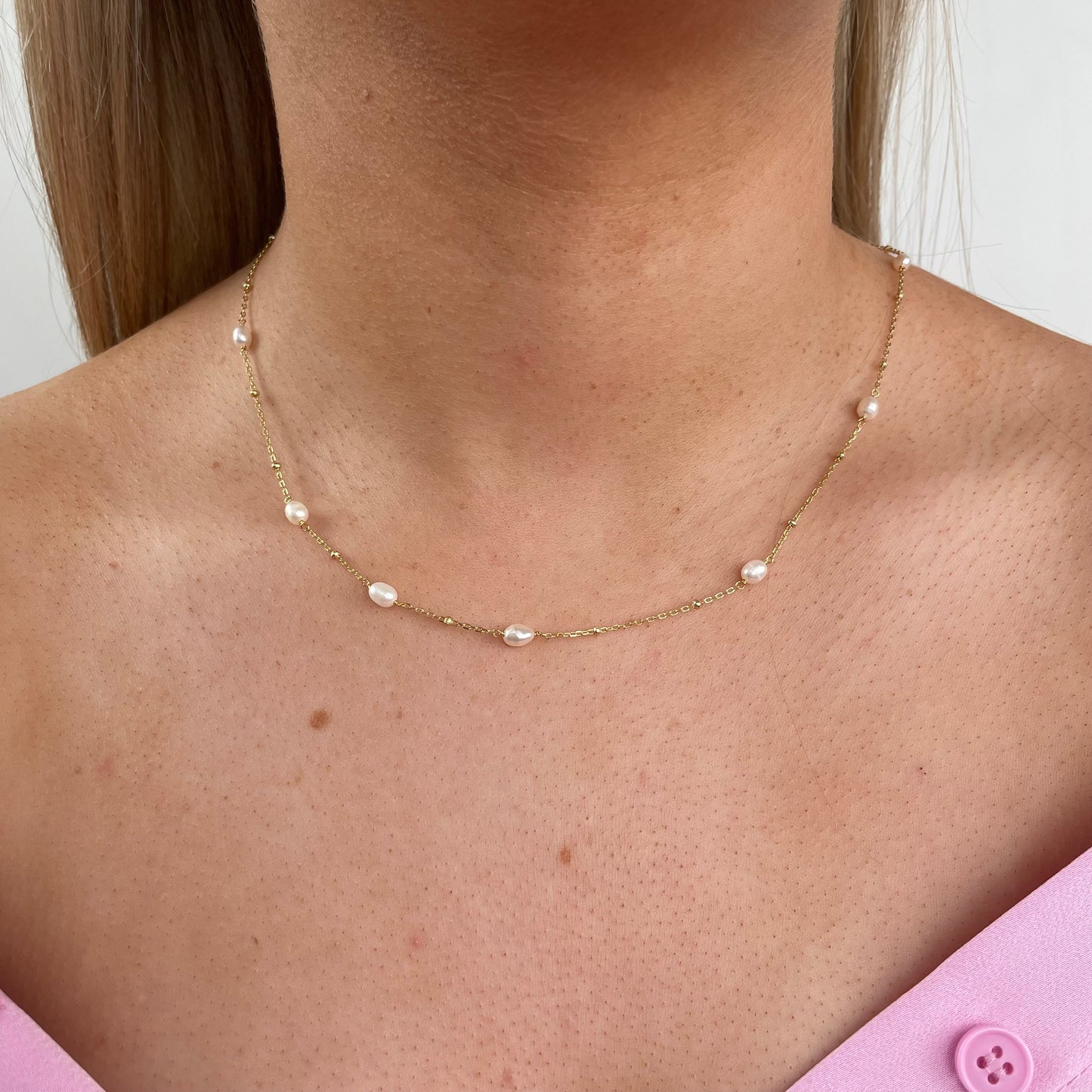 Sunshine Freshwater Pearl Station Necklace | 41-46cm - John Ross Jewellers