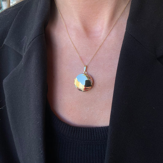 9ct Gold Round Locket and Chain - John Ross Jewellers