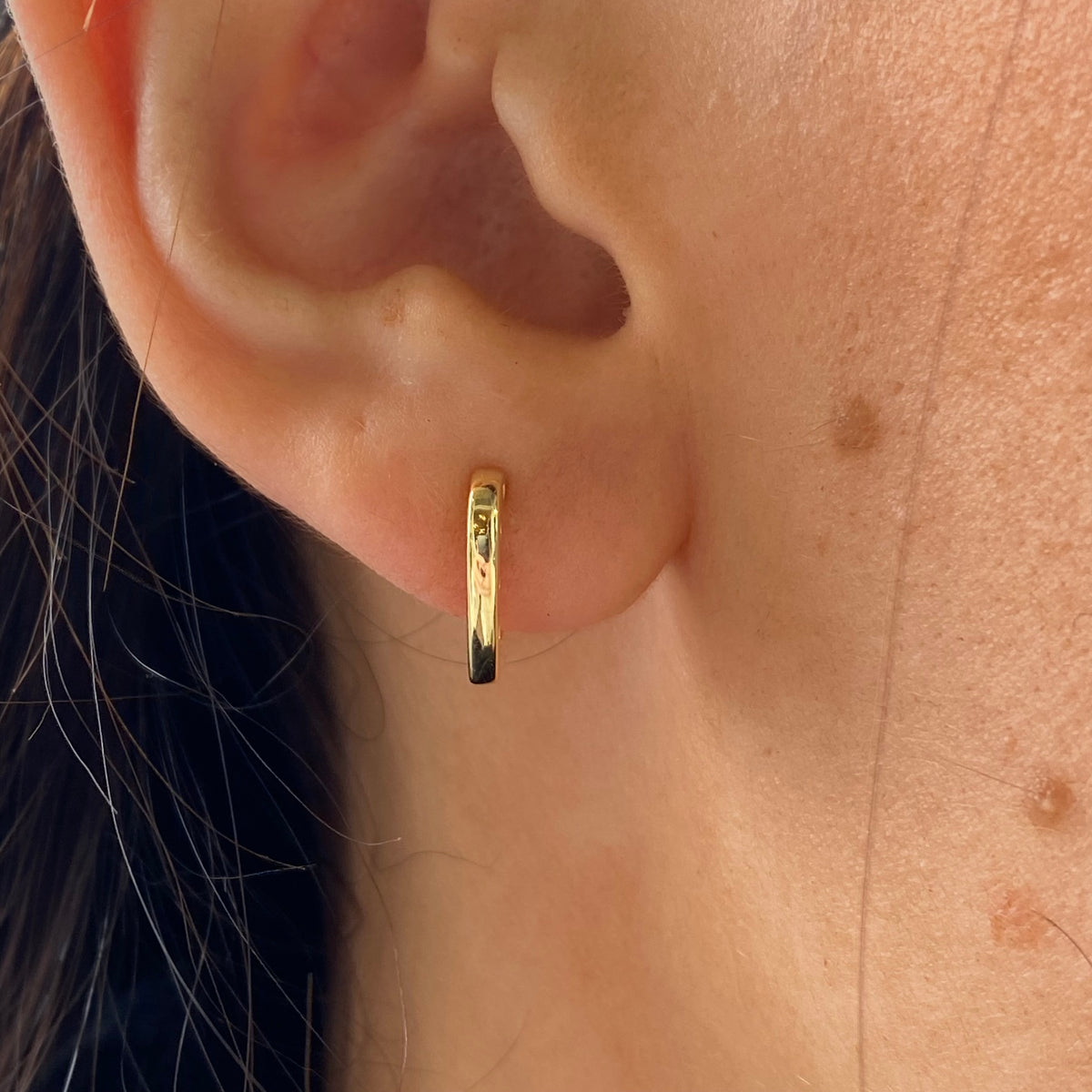 Sunshine Heart Huggie Hoop Earrings