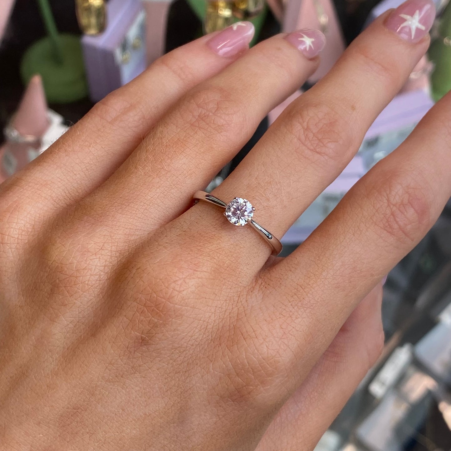 Silver 5mm CZ Solitaire Ring | C Flawless - John Ross Jewellers