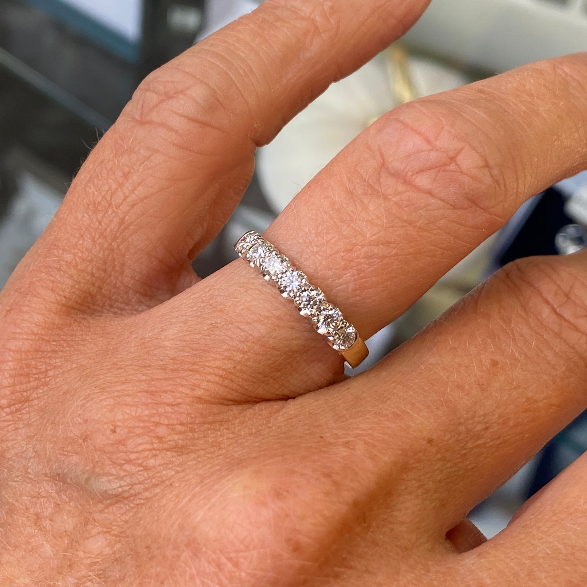 18ct Gold Seven Stone Diamond Eternity Ring | 0.50ct - John Ross Jewellers