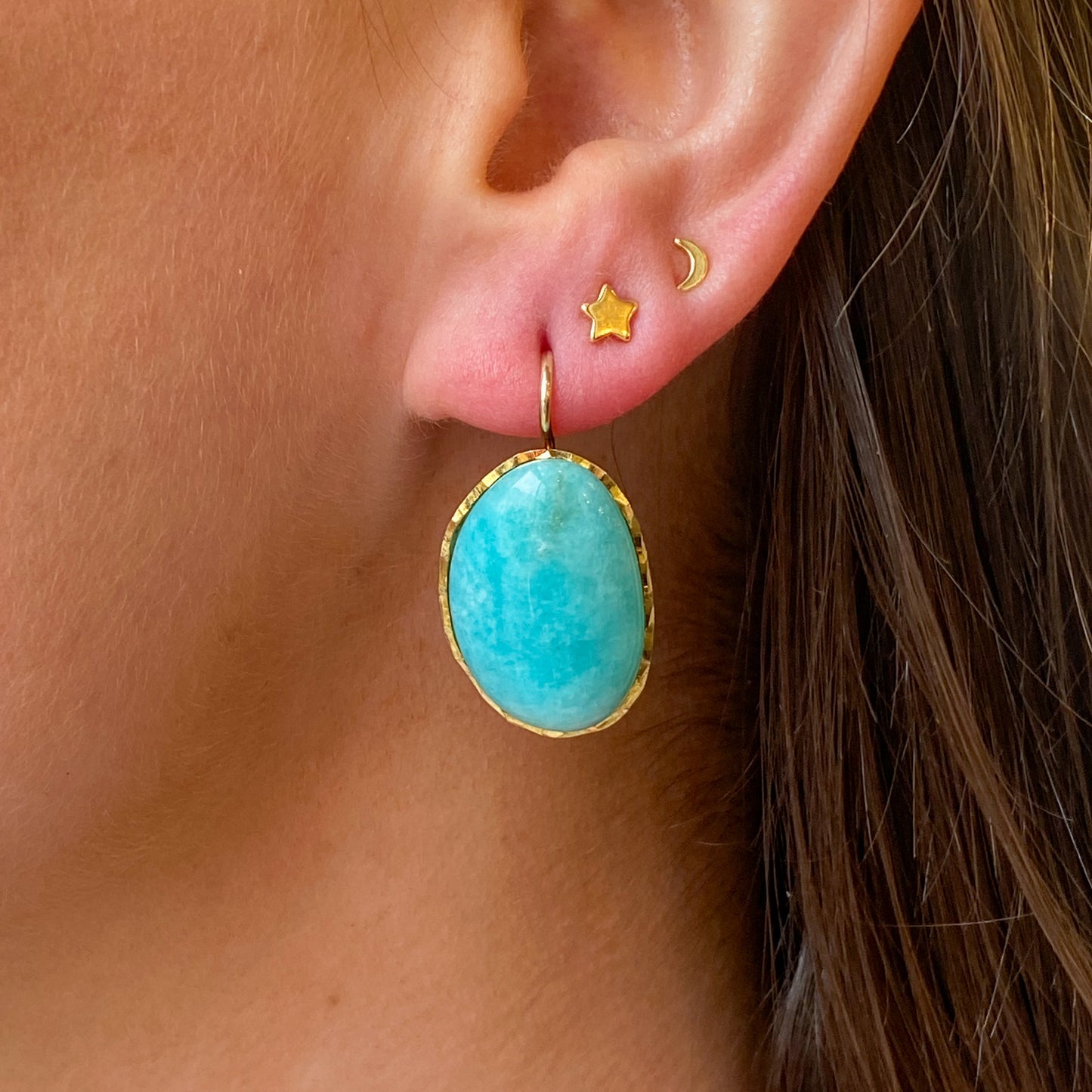 Oval Amazonite Scintilla Drop Earrings - John Ross Jewellers