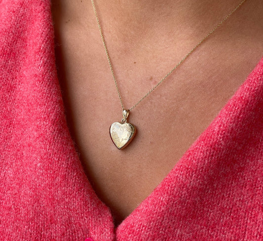 9ct Gold Floral Wreath Heart Locket Necklace | Small - John Ross Jewellers
