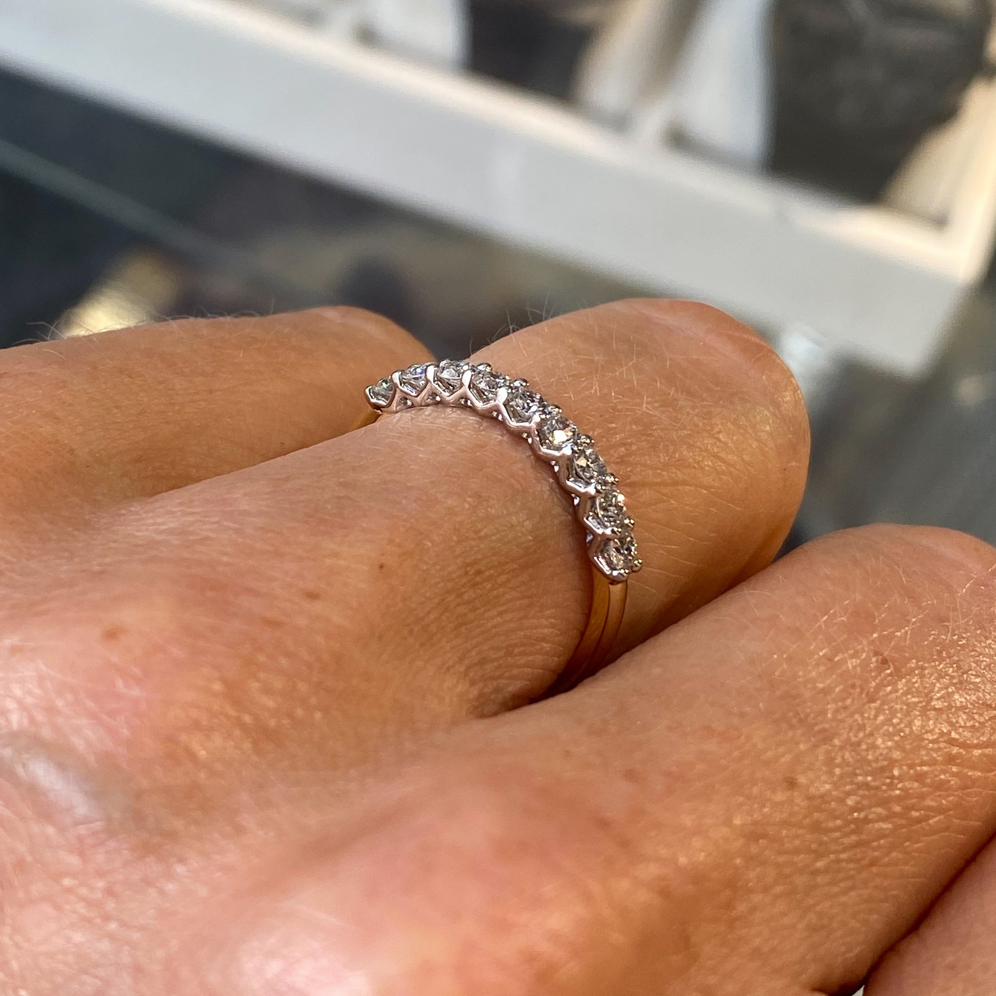 18ct Gold Nine Stone Diamond Eternity Ring | 0.50ct - John Ross Jewellers