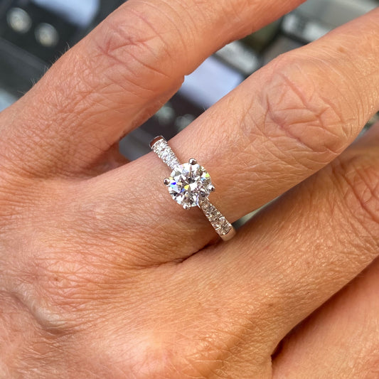 Platinum Solitaire Engagement Ring | Lab 1.20ct - John Ross Jewellers