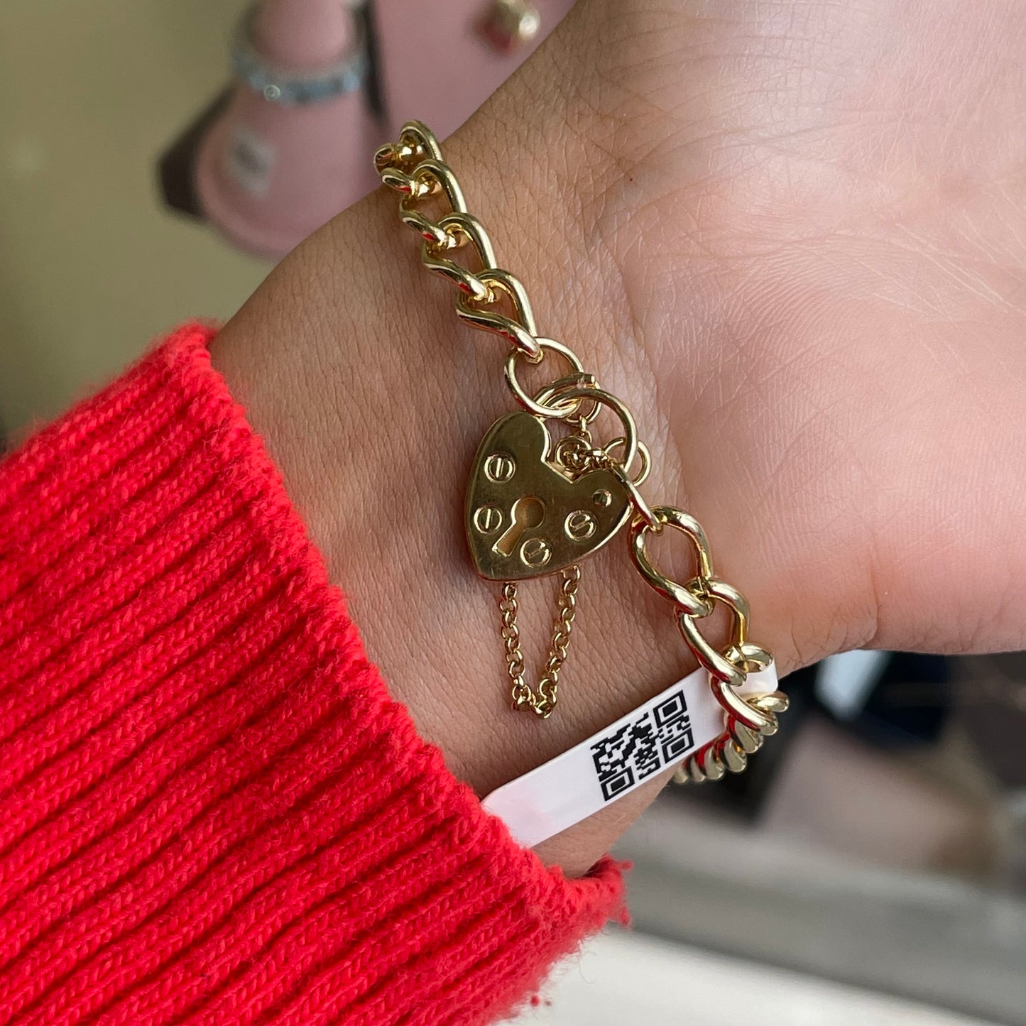 9ct Gold Charm Bracelet with Padlock