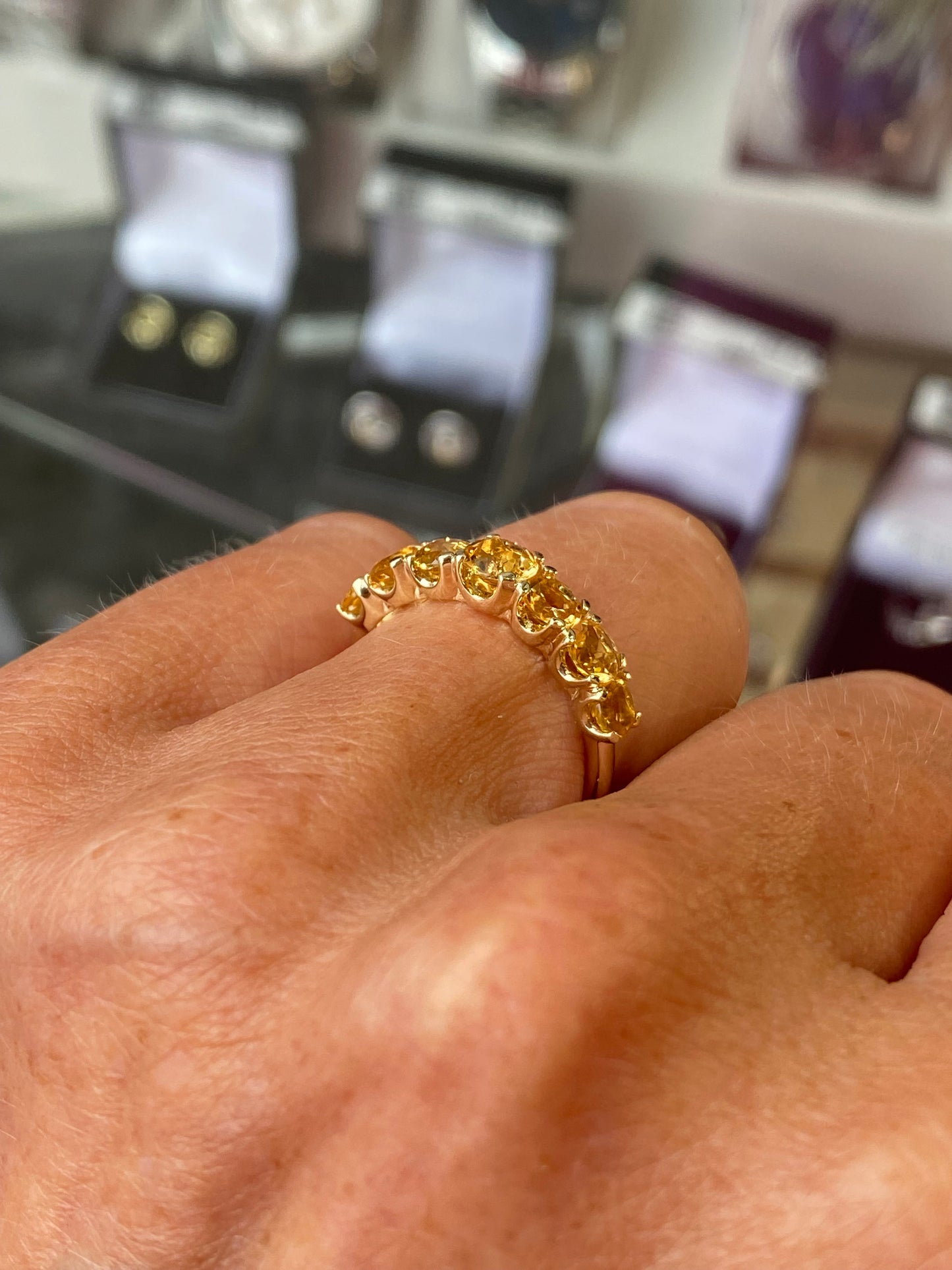 9ct Gold Graduated Eternity Ring - Citrine - John Ross Jewellers
