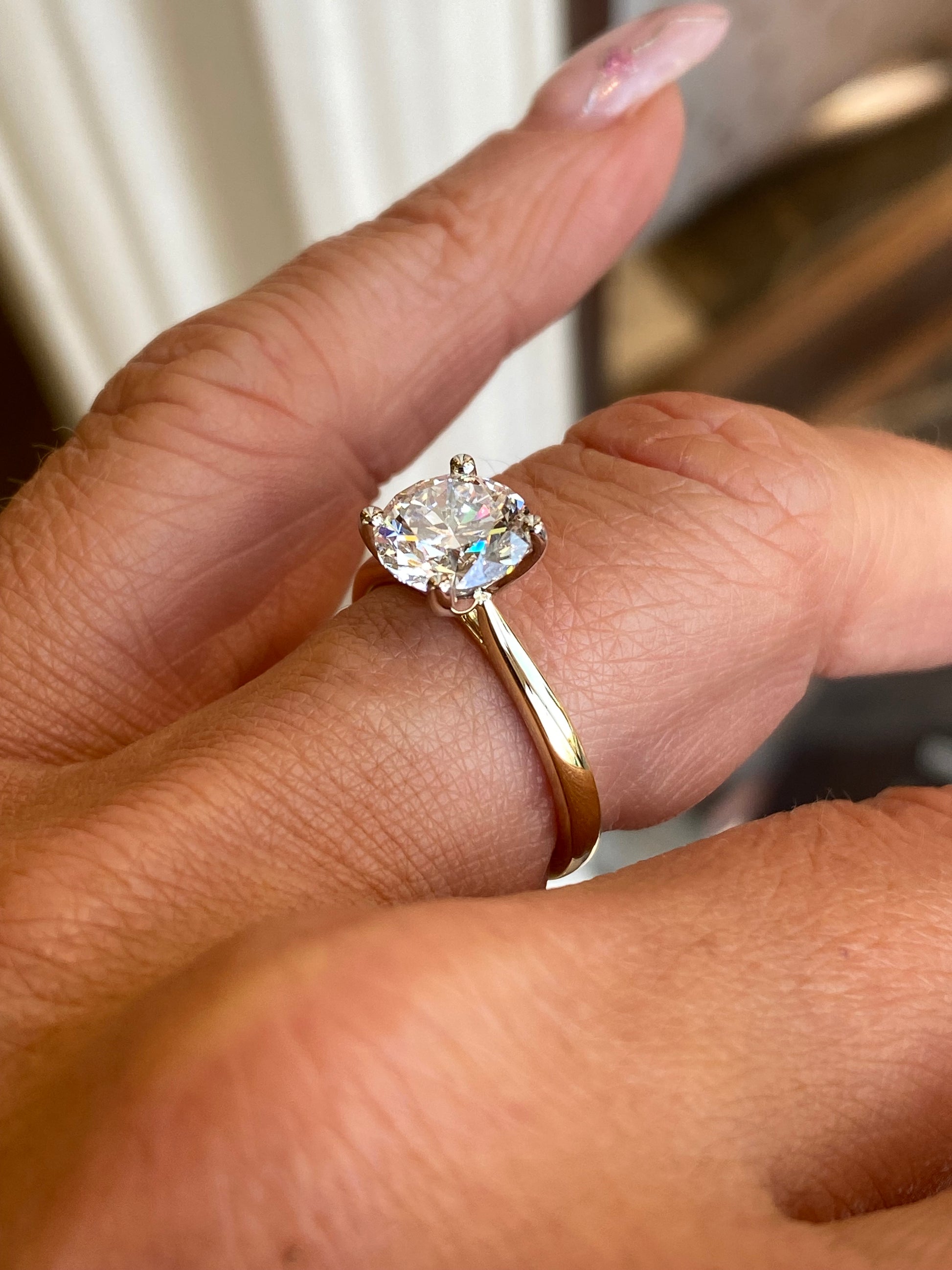 18ct Gold Solitaire Engagement Ring | 2.00ct Certificated Lab - John Ross Jewellers