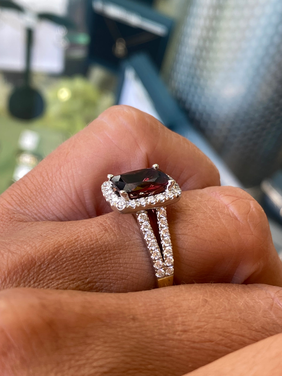 18ct Gold Pink Tourmaline & Diamond Ring