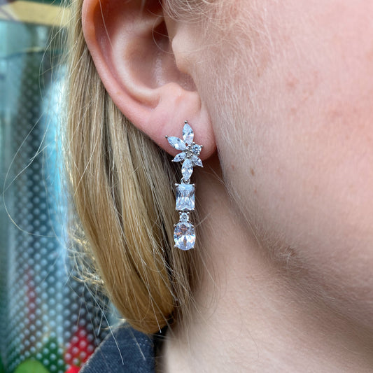 Silver Patricia Drop Earrings - John Ross Jewellers