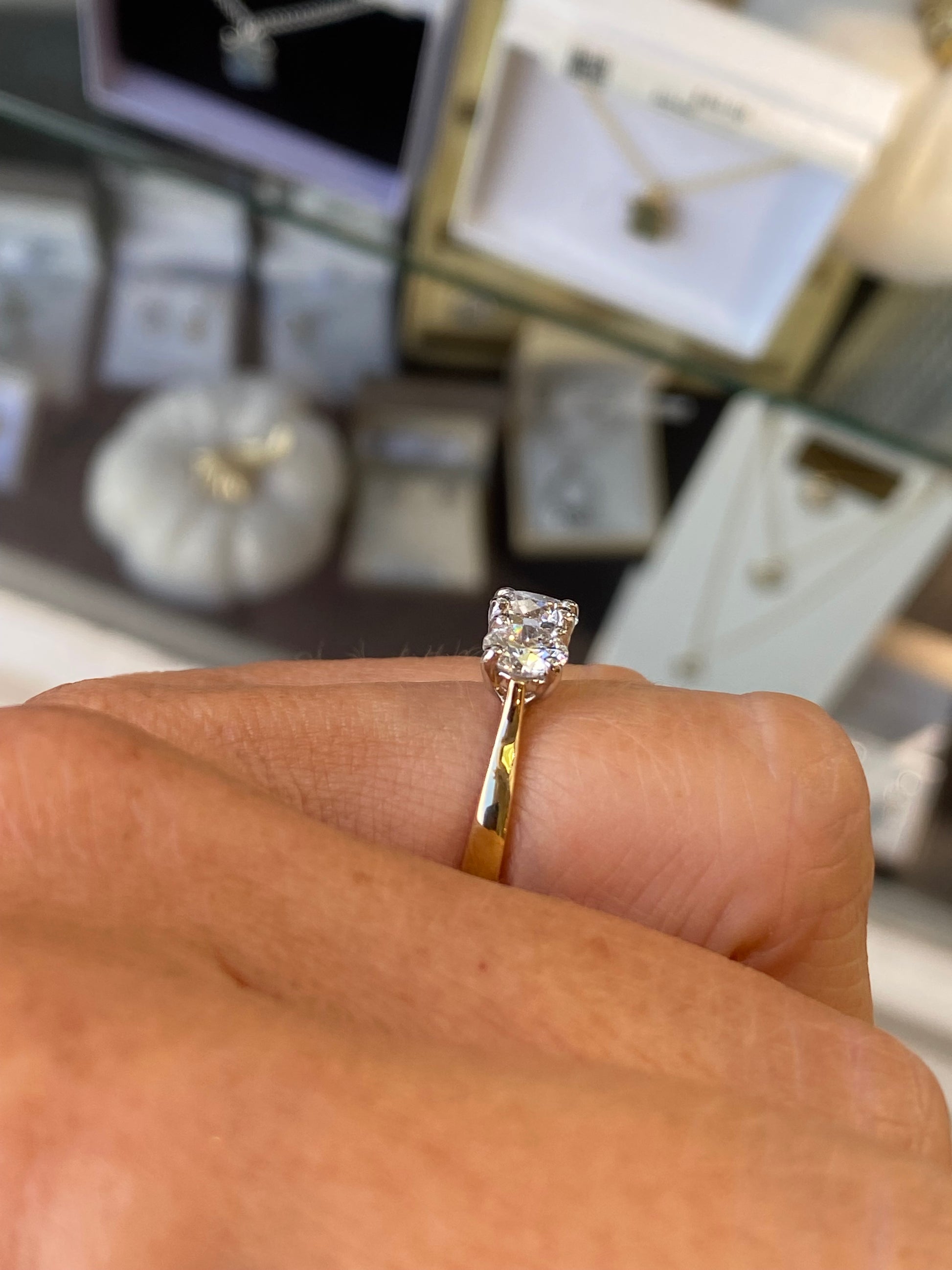 18ct Gold Trilogy Engagement Ring | Certificated Lab 2.12ct - John Ross Jewellers