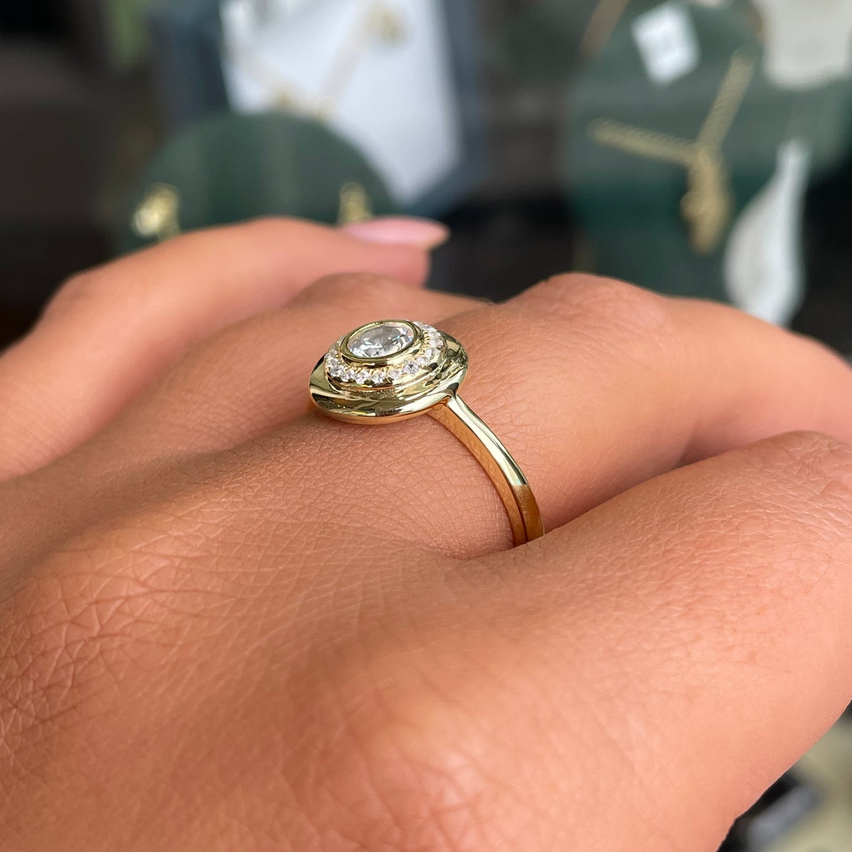 Sunshine Rubover CZ Halo Ring