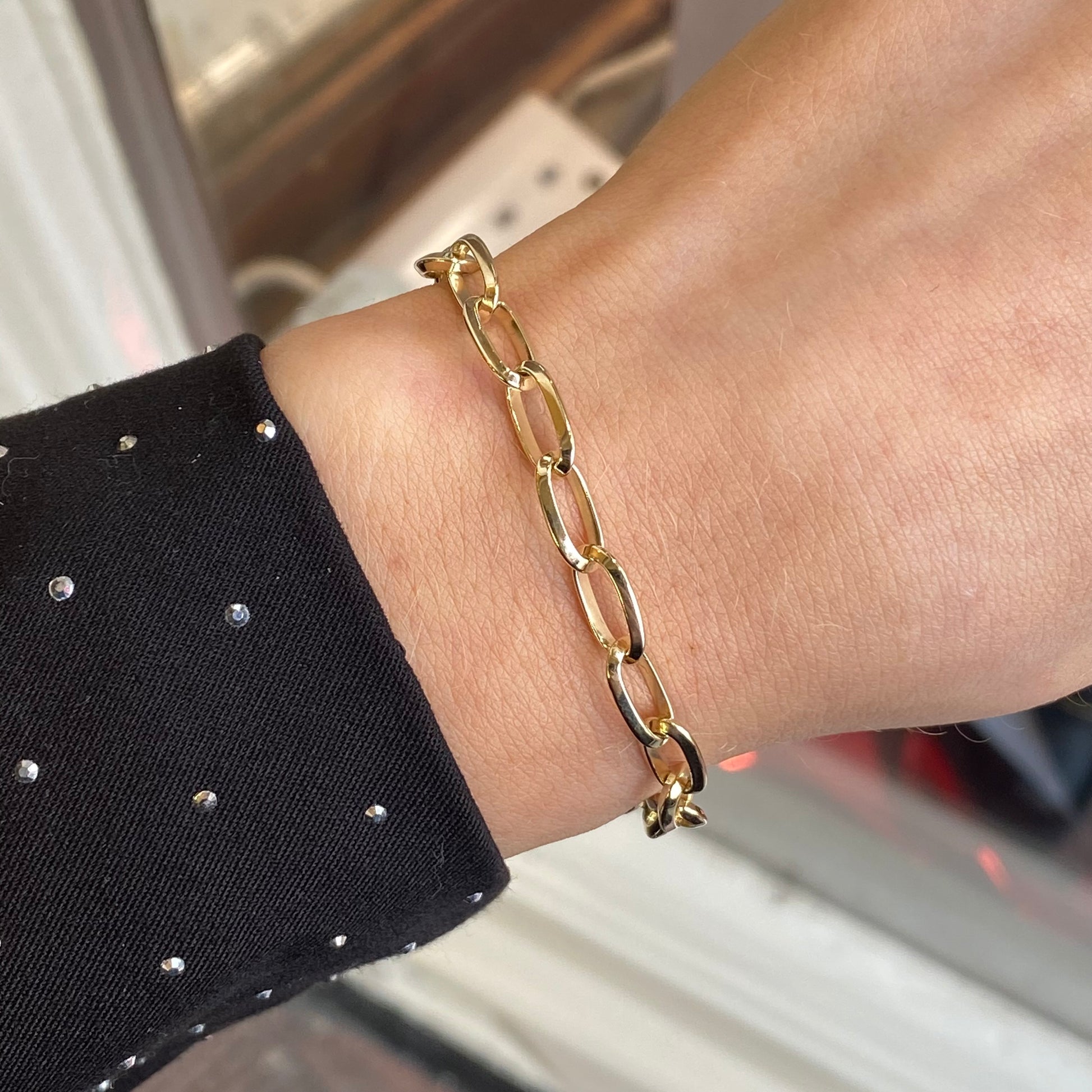 9ct Gold Knife Edge Solid Belcher Bracelet - John Ross Jewellers