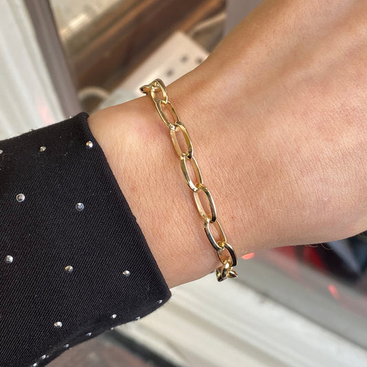 9ct Gold Knife Edge Solid Belcher Bracelet - John Ross Jewellers