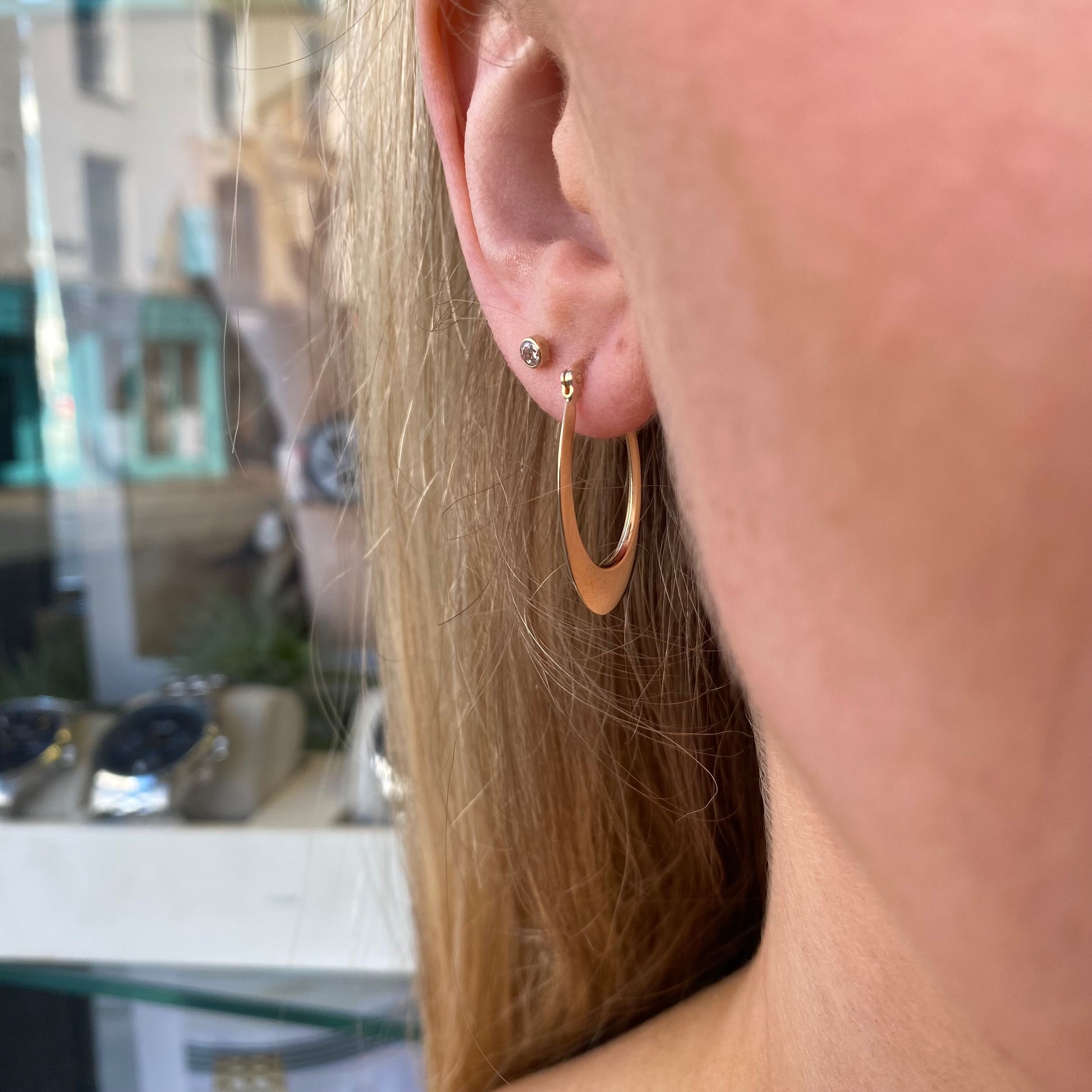 9ct Gold Racetrack Creole Hoop Earrings - John Ross Jewellers