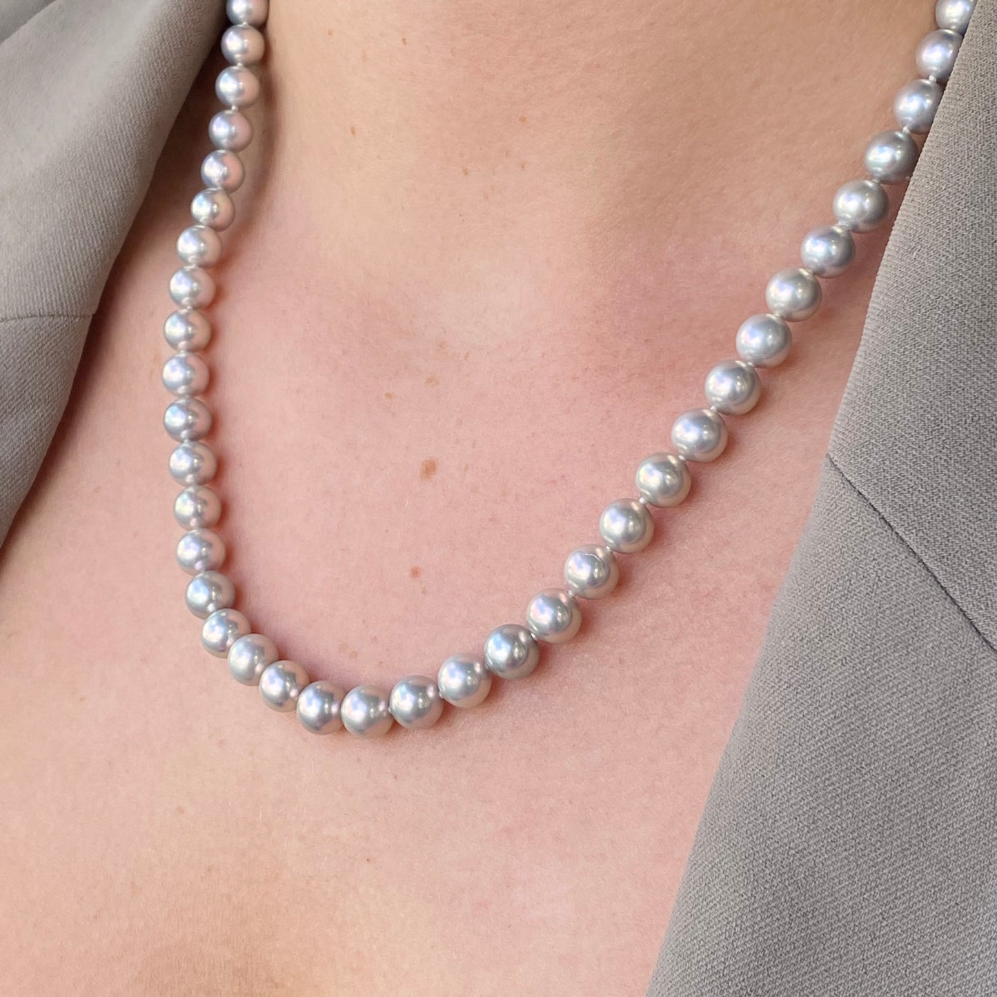 Soft Grey Cultured Freshwater Pearl Necklace