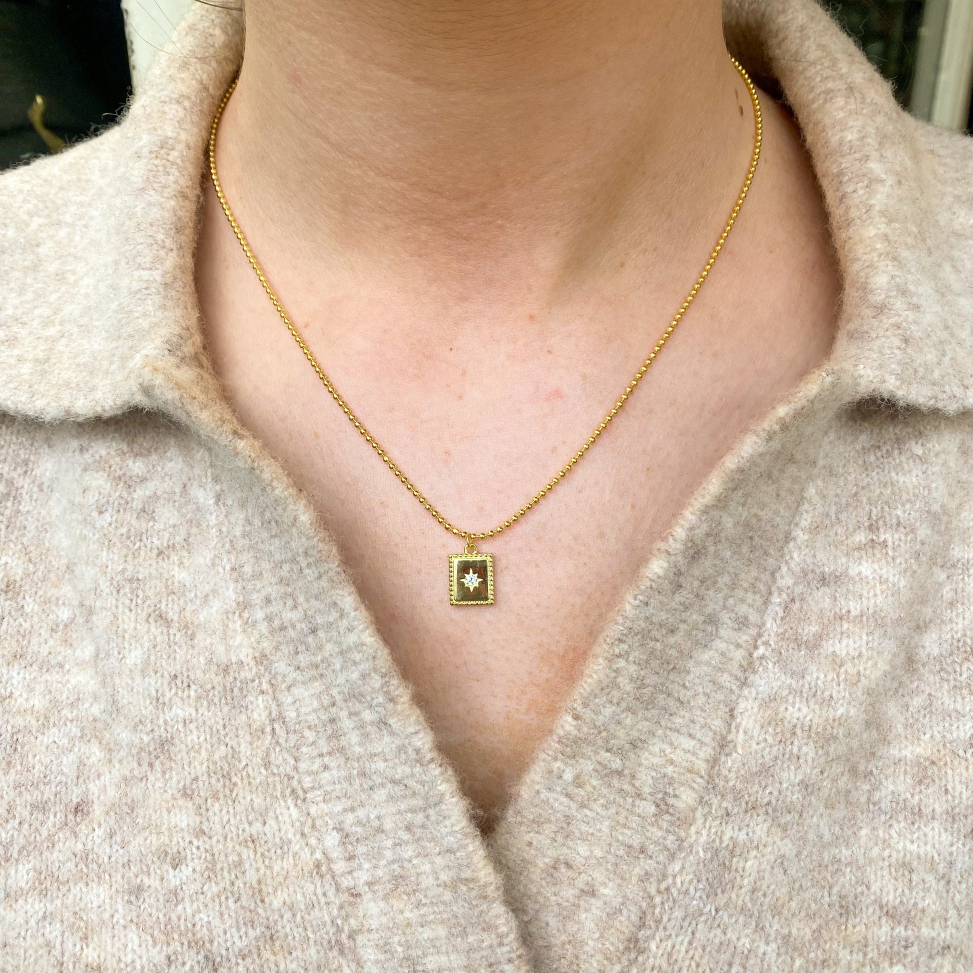 Sunshine Star Set CZ Rectangle Necklace | 40+5cm - John Ross Jewellers