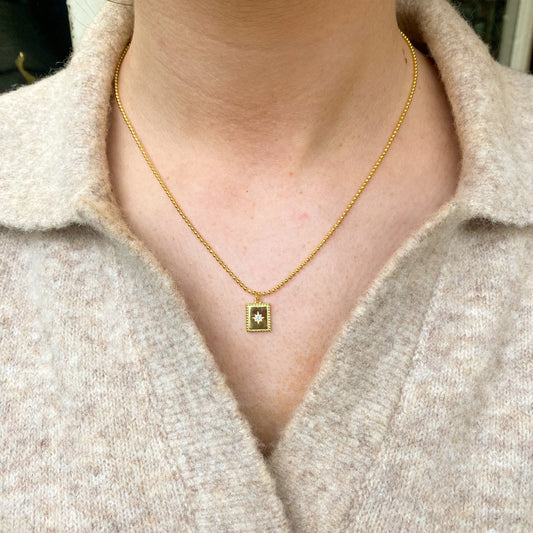 Sunshine Star Set CZ Rectangle Necklace | 40+5cm - John Ross Jewellers