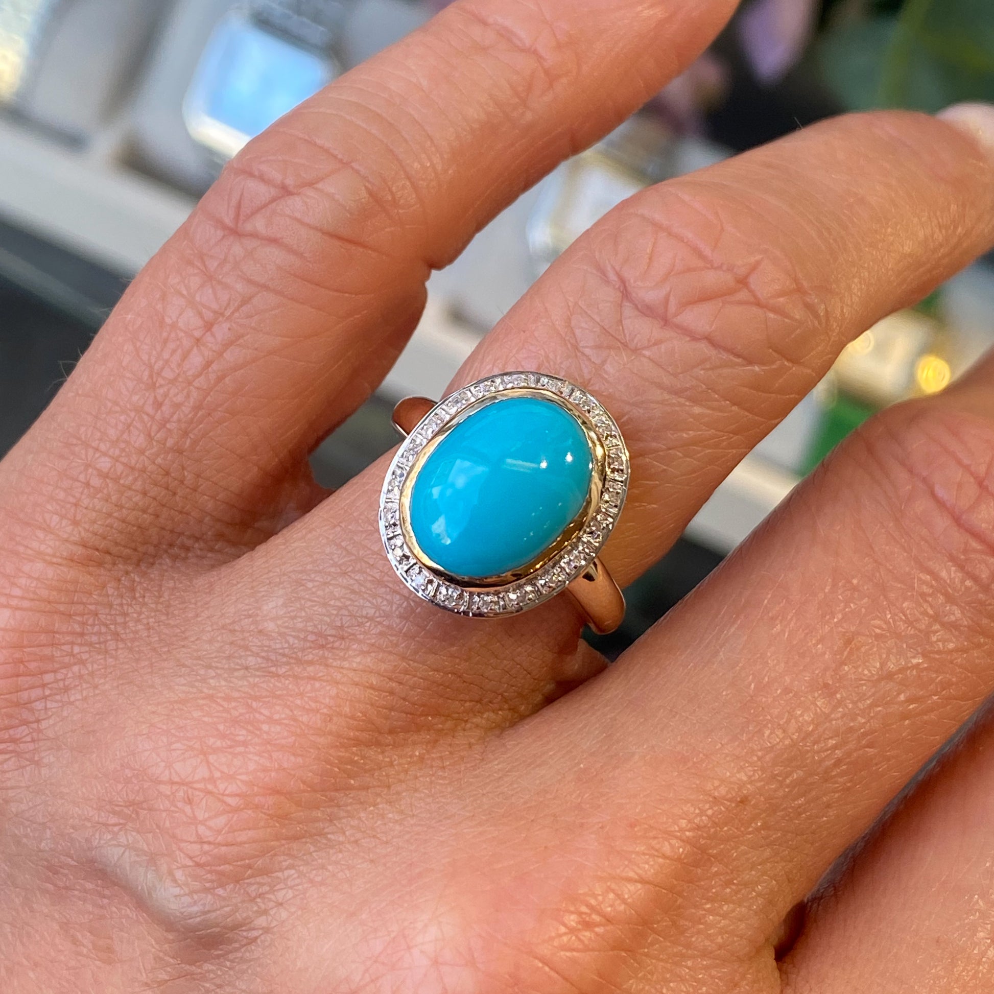 9ct Gold Turquoise Diamond Ring John Ross Jewellers