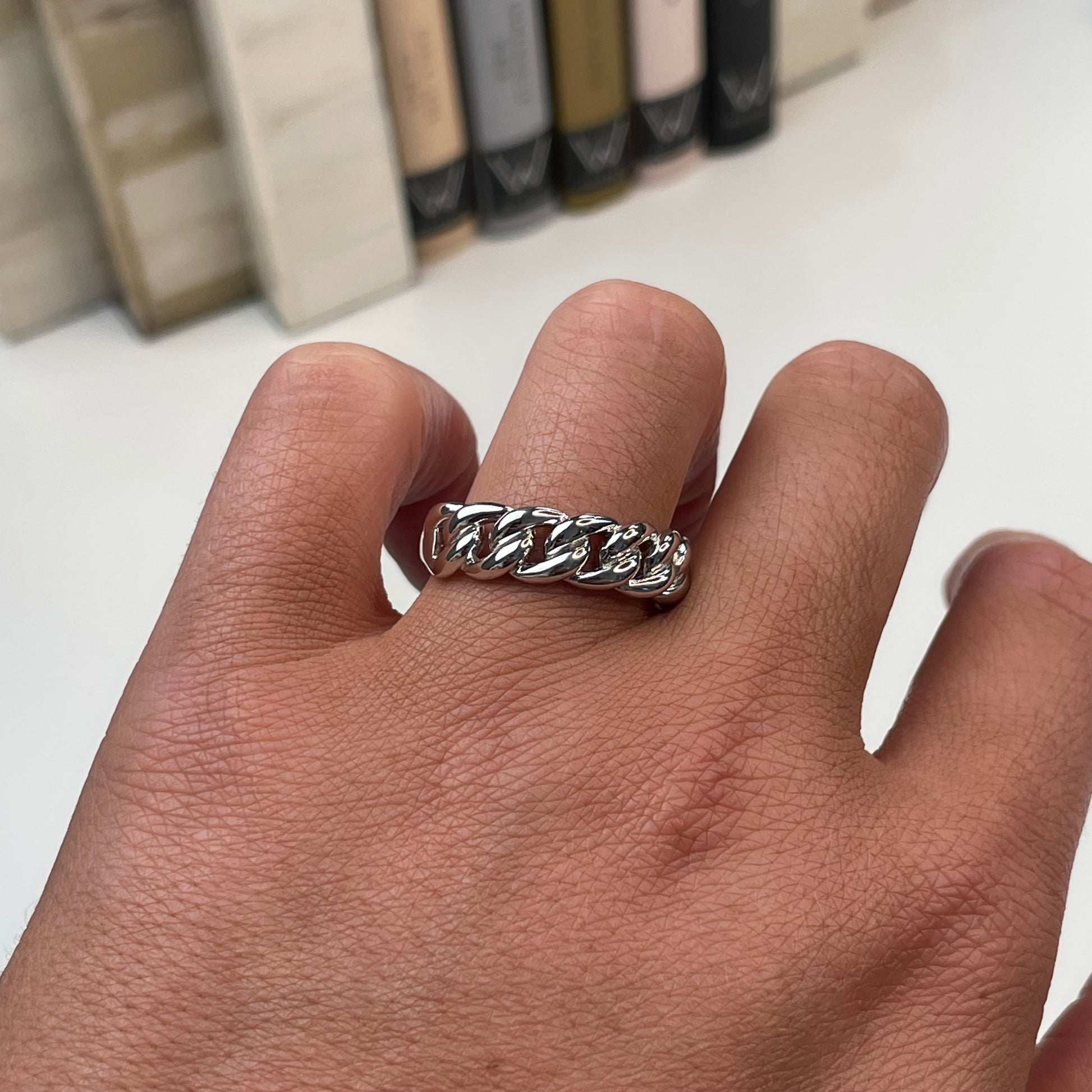 Silver Chunky Chain Ring - John Ross Jewellers